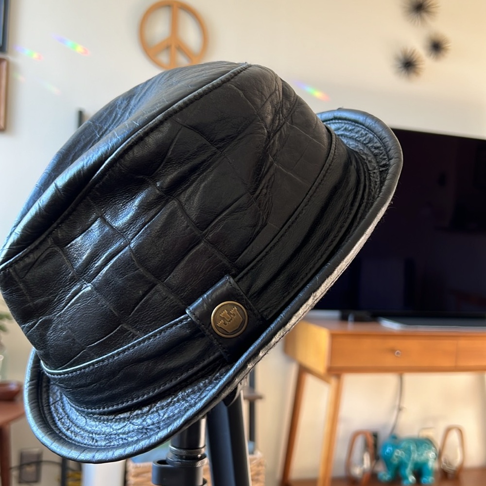 Goorin Bros Black Leather Hat